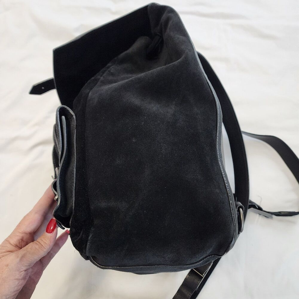 Proenza Schouler Black Suede Backpack Purse PS1 Large Made in Italy - Picture 14 of 16